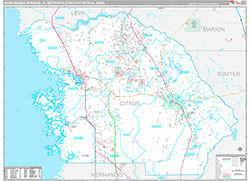 Homosassa Springs Metro Area Wall Map Premium Style 2026